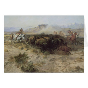 Buffalo Hunt No. 26 door CM Russell, Vintage India