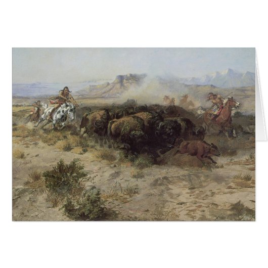 Buffalo Hunt No. 26 van CM Russell, Indiërs (Voorkant Horizontaal)