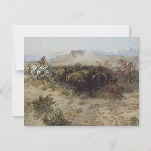 Buffalo Hunt No. 26 van CM Russell,  Indiërs (Voorkant)