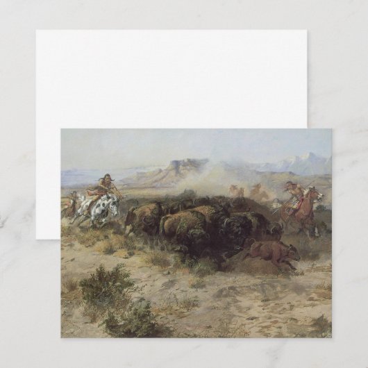 Buffalo Hunt No. 26 van CM Russell,  Indiërs (Voorkant / Achterkant)