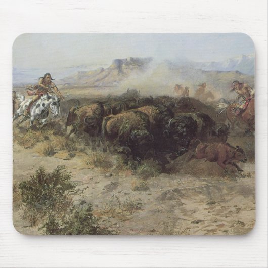 Buffalo Hunt No. 26 van CM Russell,  Indiërs Muismat (Voorkant)