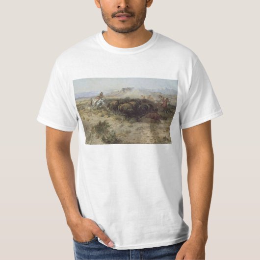 Buffalo Hunt No. 26 van CM Russell,  Indiërs T-shirt (Voorkant)