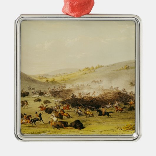 Buffalo Hunt, Surround, c.1832 Metalen Ornament (Voorkant)