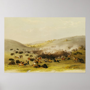 Buffalo Hunt, Surround, c.1832 Poster
