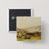 Buffalo Hunt, Surround, c.1832 Vierkante Button 5,1 Cm (Voorkant /achterkant)