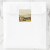 Buffalo Hunt, Surround, c.1832 Vierkante Sticker (Tas)