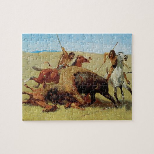 Buffalo Hunt van Remington,  Native American Legpuzzel (Horizontaal)