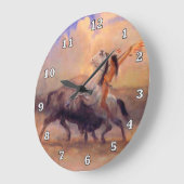 Buffalo Hunter Native American Clock Grote Klok (Hoek)