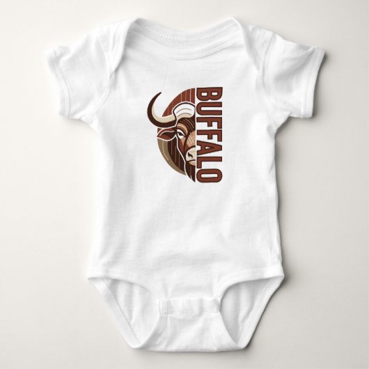 buffalo illustratie met typefout ontwerp romper (Voorkant)