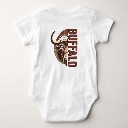 buffalo illustration with typo design romper (Achterkant)