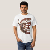 buffalo illustration with typo tee design t-shirt (Voorkant volledig)