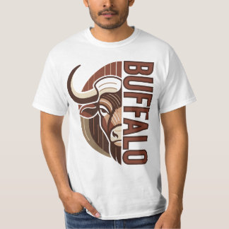 buffalo illustration with typo tee design t-shirt