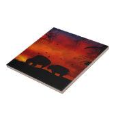 Buffalo in de Sunset Art Tegel Tegeltje (Zijkant)