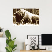 Buffalo in geelsteen poster (Thuiskantoor)