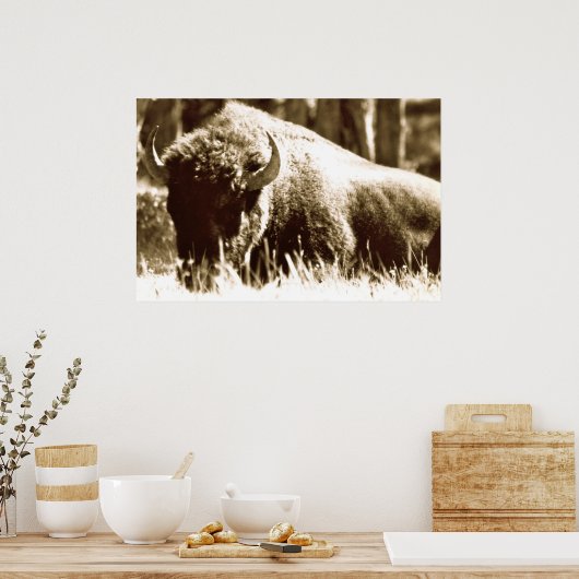 Buffalo in geelsteen poster (Keuken)