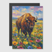 Buffalo in het veld met wilde bloemen Abstracte ku (Voorkant / Achterkant)