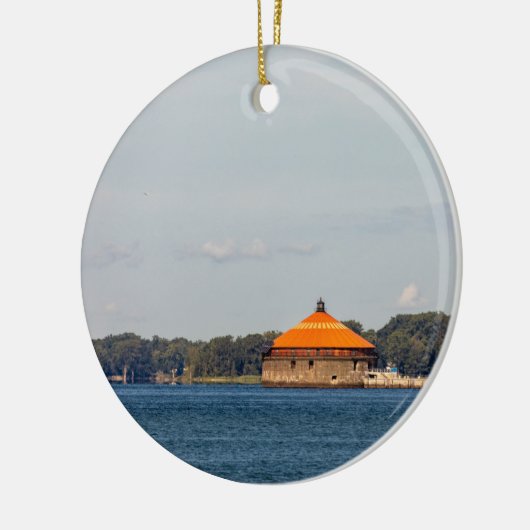 Buffalo Intake Wieg Lighthouder Keramisch Ornament (Links)