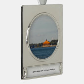 Buffalo Intake Wieg Lighthouder Verzilverd Banner Ornament (Rechts)