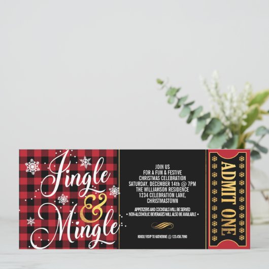 Buffalo Jingle en Mingle Kerstparty in Kaart (Staand voorkant)