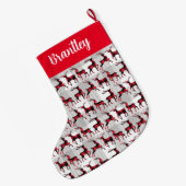 Buffalo-kalmerende rendieren op grijze buffelplaat grote kerstsok (Achterkant (Hangend))