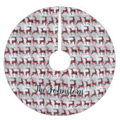 Buffalo-kalmerende rendieren op grijze buffelplaat kerstboom rok (Voorkant)