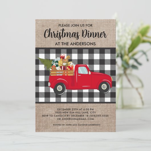 Buffalo kerstdiner voor vrachtwagens kaart (Staand voorkant)