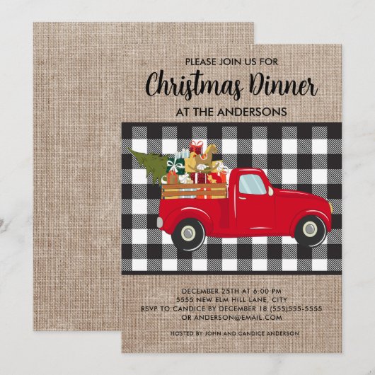 Buffalo  kerstdiner voor vrachtwagens kaart (Voorkant / Achterkant)