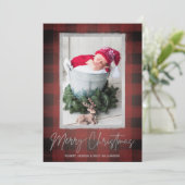 Buffalo kerstfoto feestdagenkaart (Staand voorkant)