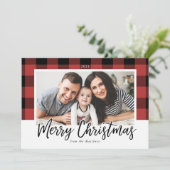 Buffalo kerstfotokaart feestdagenkaart (Staand voorkant)