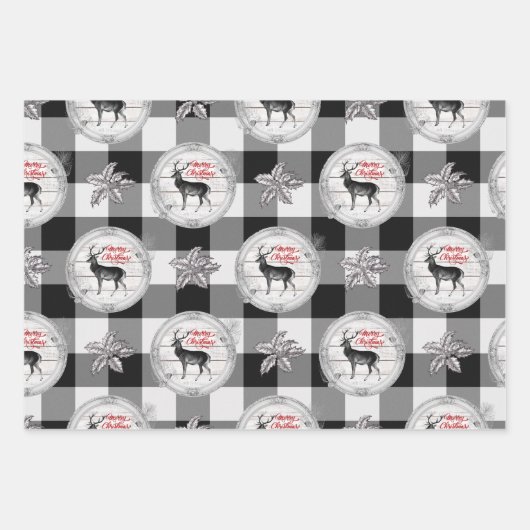 Buffalo kerstmis inpakpapier vel (Voorkant)