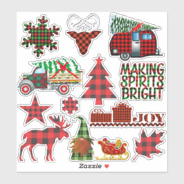 Buffalo kerstwinterfeestelementen sticker