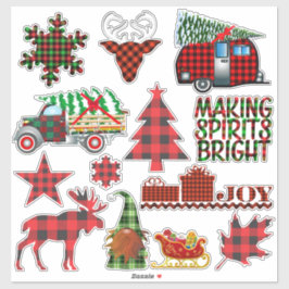 Buffalo kerstwinterfeestelementen sticker