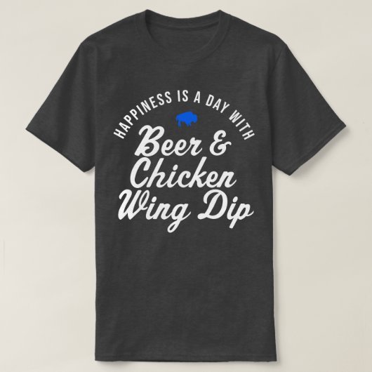 Buffalo Kip Wing Dip Bier Geluk T-shirt (Design voorkant)