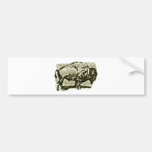 Buffalo Kunst Bumpersticker (Voorkant)