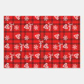 Buffalo Love Hearts Sneeuwvlokken gepersonaliseerd Inpakpapier Vel (Voorkant 2)