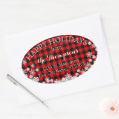 Buffalo Lumberjack Plaid Aangepaste Naam Adreslabe Ovale Sticker (Envelop)
