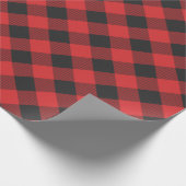 Buffalo Lumberjack Pset Red Black Patroon Cadeaupapier (Hoek)
