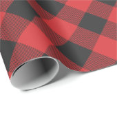 Buffalo Lumberjack Pset Red Black Patroon Cadeaupapier (Rol Hoek)