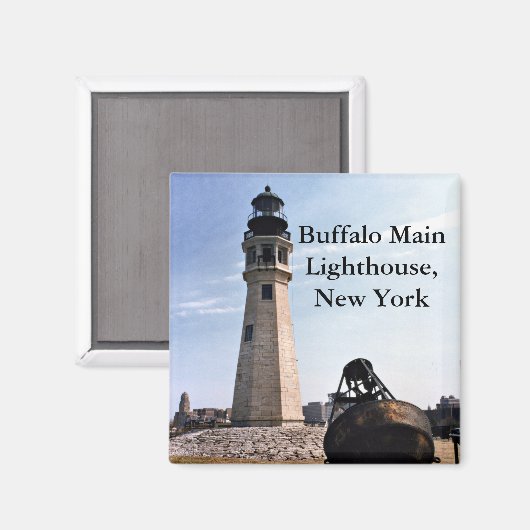 Buffalo Main Lighthouse, New York Magnet (Voorkant / Achterkant)