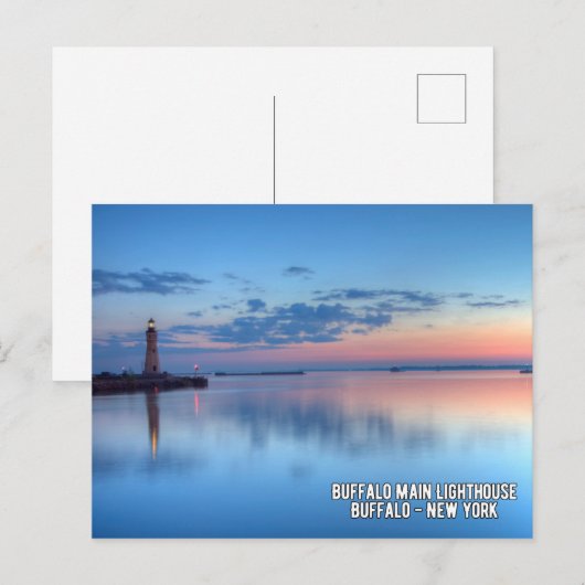 Buffalo Main Vuurtoren Buffalo - New York Postcar Feestdagenkaart (Voorkant / Achterkant)