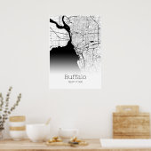 Buffalo Map - New York - City Map Poster (Keuken)
