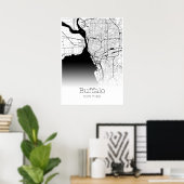 Buffalo Map - New York - City Map Poster (Thuiskantoor)