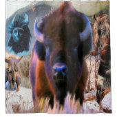 Buffalo Medicine Native American Shower Curtain Douchegordijn (Voorkant)