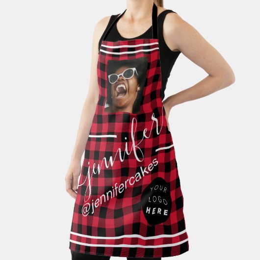 Buffalo met aangepaste foto-Logo Coffee Winkelkap Schort (Insitu)