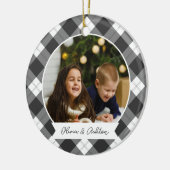 Buffalo met dubbelzijdige persoonlijke foto keramisch ornament (Links)