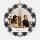 Buffalo met dubbelzijdige persoonlijke foto keramisch ornament (Achterkant)