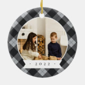 Buffalo met dubbelzijdige persoonlijke foto keramisch ornament (Achterkant)