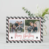 Buffalo met foto's met kerstmis feestdagenkaart (Staand voorkant)