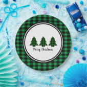 Buffalo met kerstbomen en rand papieren bordje (Feest)