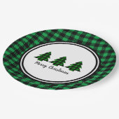 Buffalo met kerstbomen en rand papieren bordje (Gekanteld)